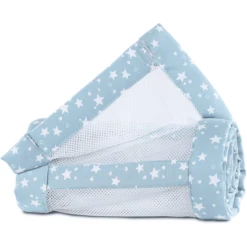 Babybay ® Nido De Malla Piqué Maxi, Box Spring Y Comfort Estrellas Azules Blancas 168x24 Cm -Cuidado Infantil Tienda babybay nido de malla pique maxi box spring y comfort estrellas azules blancas 168x24 cm a288002 3