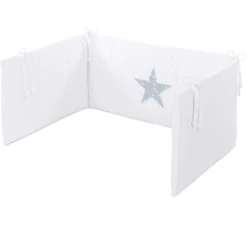 Babybay ® Nido De Pájaros Piqué, Aplicación Blanca Estrella Azul Estrellas Blanc -Cuidado Infantil Tienda babybay nido de pajaros pique aplicacion blanca estrella azul estrellas blanc a311643 3