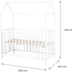 Cuidado Infantil Tienda -Cuidado Infantil Tienda kindsgard cama casa lillehus 60 x 120 cm blanco a337562 1