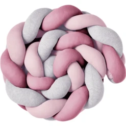 Nordic Coast Company Cojín Protector De Cuna Trenzado Trio Rosa/frambuesa/gris -Cuidado Infantil Tienda nordic coast company cojin protector de cuna trenzado trio rosa frambuesa gris a330887 2