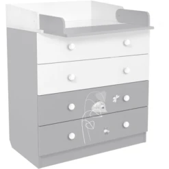 Polini Kids Mueble Cambiador French Amis 1580 Blanco-gris -Cuidado Infantil Tienda polini kids mueble cambiador french amis 1580 blanco gris a272382 3