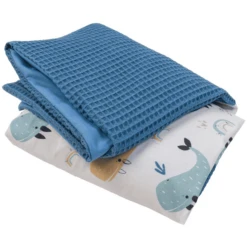 Cuidado Infantil Tienda -Cuidado Infantil Tienda ullenboom funda para cambiador waffle pique motivo ballenas azules 75 x 85 cm a363128 1