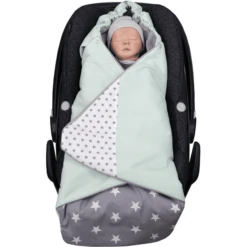 ULLENBOOM ® Manta De Envoltura Menta Gris 98 X 98 X 2 Cm -Cuidado Infantil Tienda ullenboom manta de envoltura menta gris 98 x 98 x 2 cm a293250 4