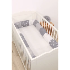 Ullenboom Protector Para Cuna Estrellas Gris 300 Cm -Cuidado Infantil Tienda ullenboom protector para cuna estrellas gris 300 cm a279545 3